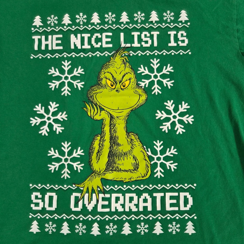 The Grinch Christmas T-Shirt XL Green Dr Seuss Holiday Tee
